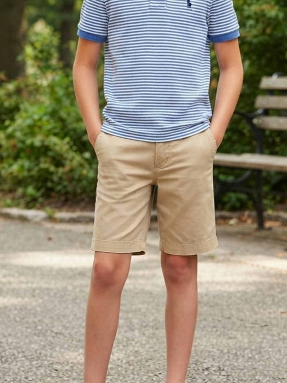 Polo Ralph Lauren Boys Chino Shorts Beige Size 10 Twill Stretch Pockets